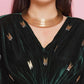 Women Republic Green Velvet Hand Embellished Gown | Swadesiicart