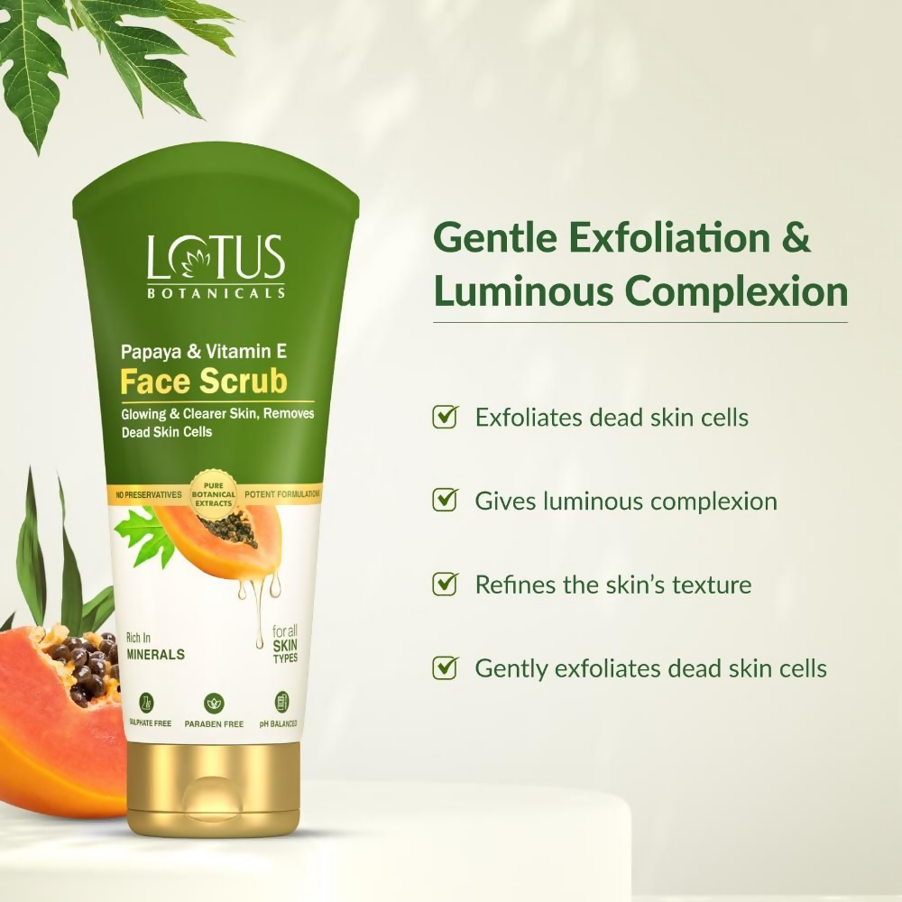 Lotus Botanicals Papaya & Vitamin E Face Scrub | Swadesiicart