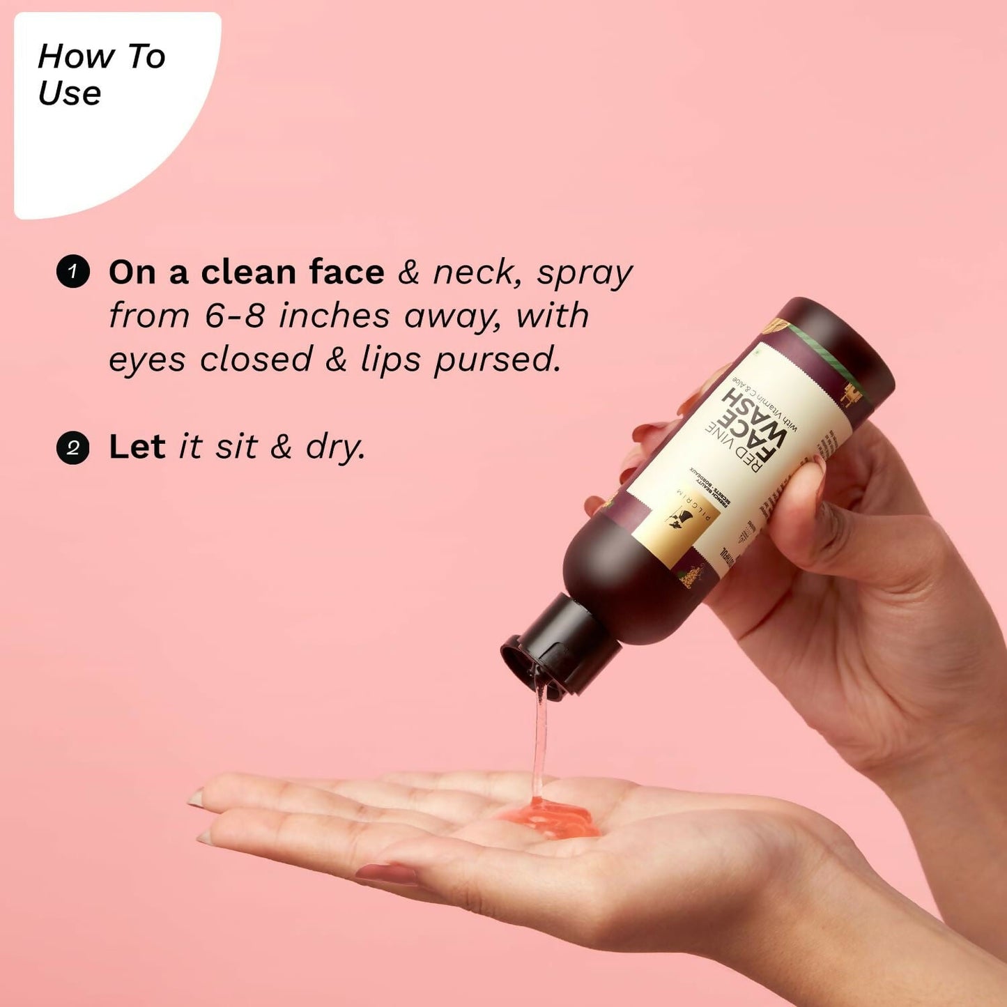Pilgrim Red Vine Face Mist & Toner Spray with Vitamin B3 and Aloe, For Anti Ageing, Glowing Skin - Swadesiicart