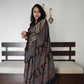 Arfa Fashion House Black Dual Tone Silk Digital Printed Saree