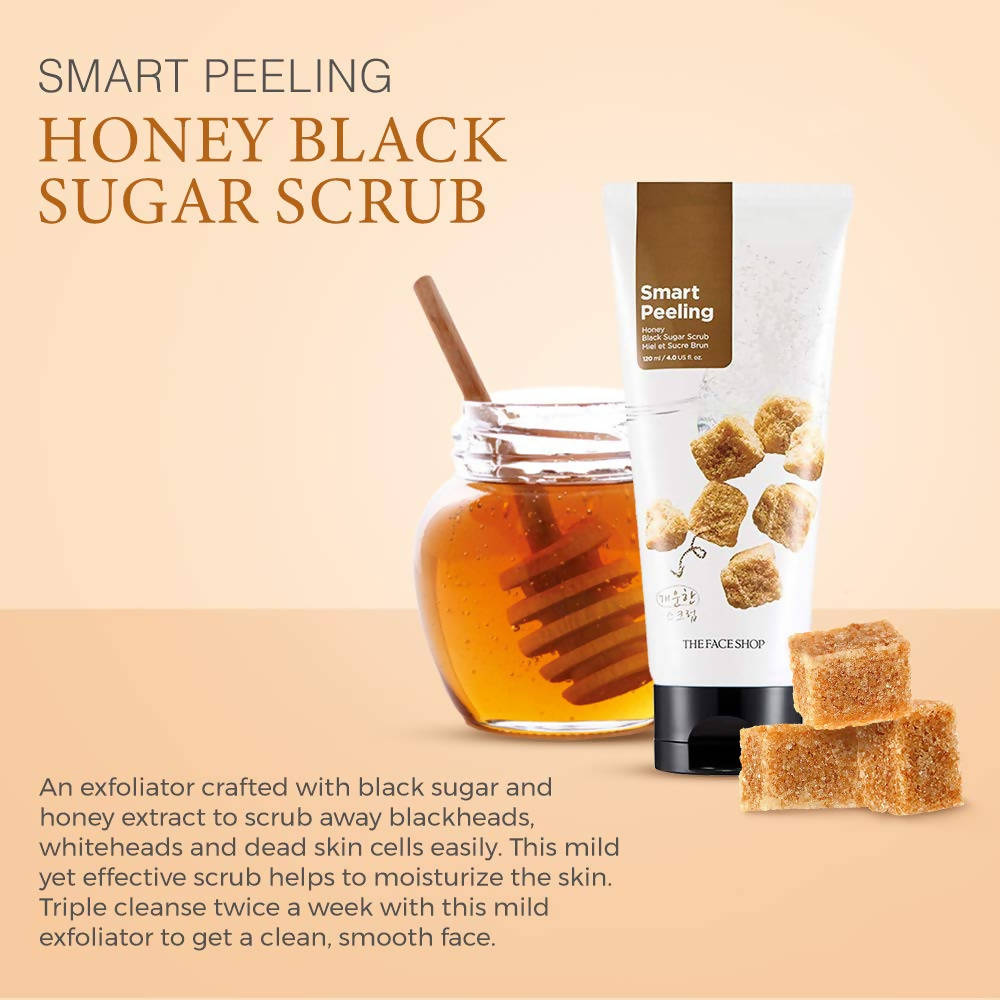 The Face Shop Smart Peeling Honey Black Sugar Scrub - Korean Skincare | Swadesiicart