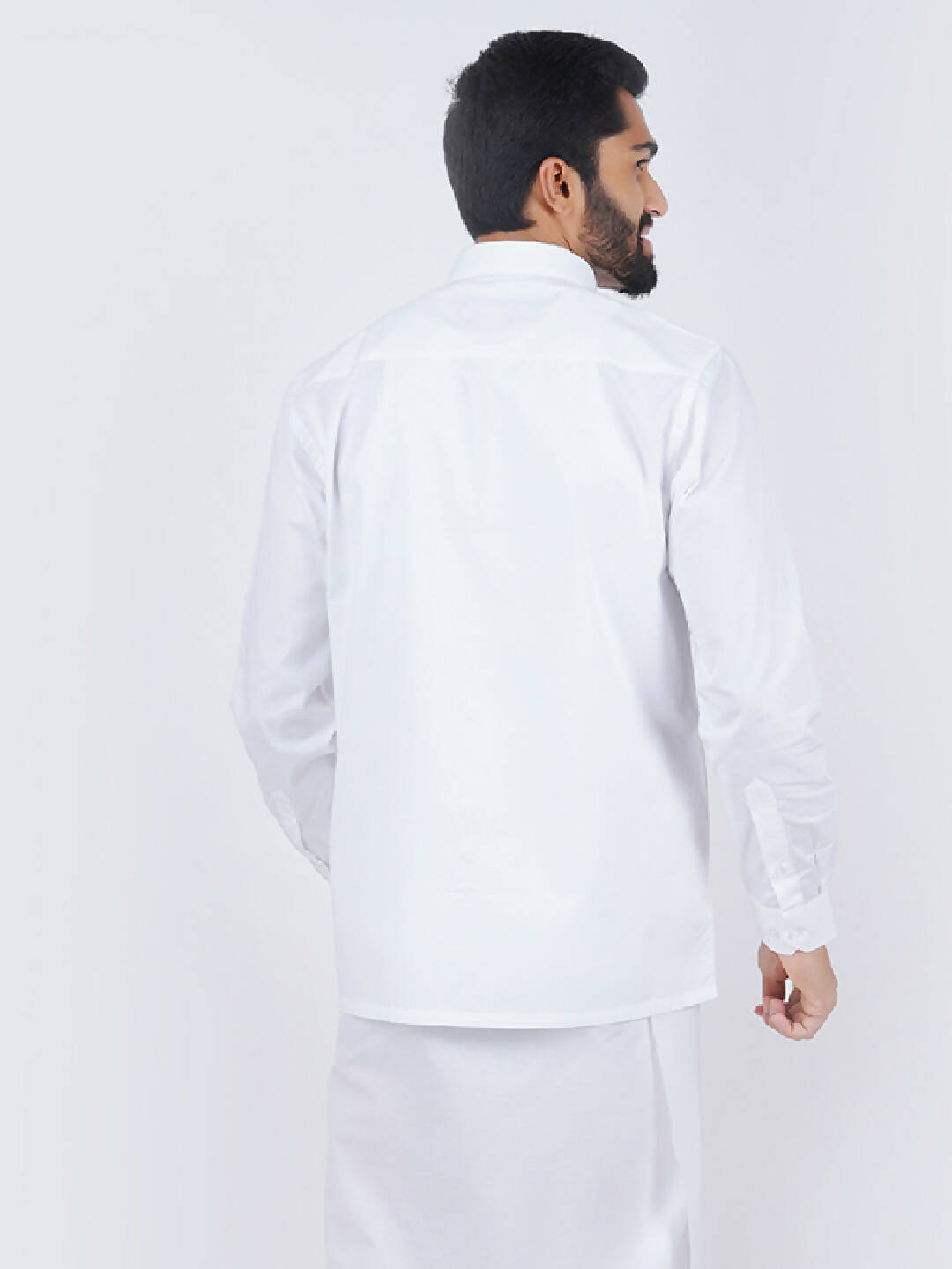 Ramraj Cotton Mens Full Sleeve Formal 100 % Cotton White Shirt | Swadesiicart