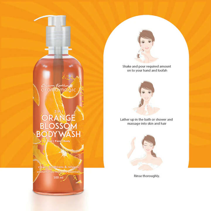 Blossom Kochhar Aroma Magic 3-in-1 Orange Blossom Body Wash | Energizing Aromatherapy Body Wash - Swadesiicart