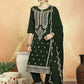 Jyoti Fashion Women's Green Velvet Cording with Resham Thread & Sequin Kurta with Trouser & Dupatta | Swadesiicart