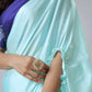 Vastranavya Sky Blue Mandala Print Free Hand Ready to Wear Saree | Swadesiicart