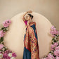 Vishnu Weaves Women's Navy-Blue Paithani Silk Saree with Blouse - Swadesiicart