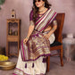 Aastha Fashion Cream Kalamkari Silk Weaving Saree