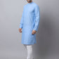 Even Apparels Blue Pure Cotton Men's Kurta With Side Placket (MMS503) | Swadesiicart