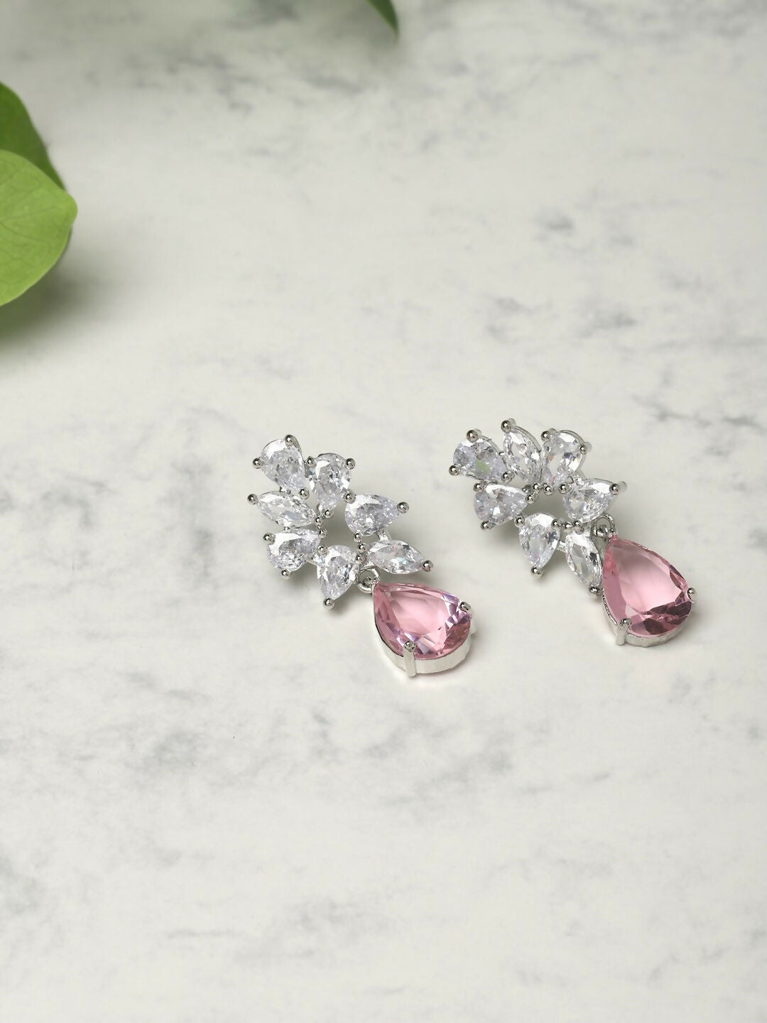 Champagne Stone Earrings- Ruby Raang | Swadesiicart