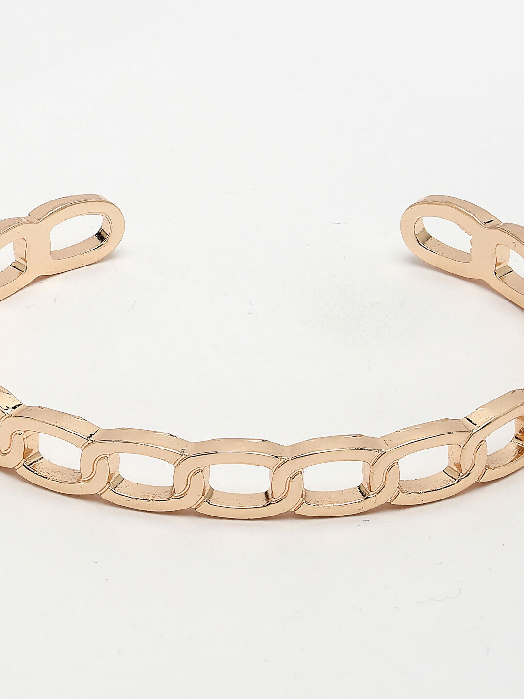 NVR Men's Rose Gold Metal Cuff Bracelet - Swadesiicart