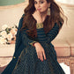 Myra Teal Real Georgette Embroidered Anarkali Suit | Swadesiicart