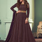 Myra Wine Real Georgette Embroidered Anarkali Suit | Swadesiicart