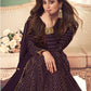 Myra Wine Real Georgette Embroidered Anarkali Suit | Swadesiicart
