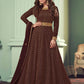 Myra Brown Real Georgette Embroidered Anarkali Suit | Swadesiicart