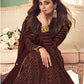 Myra Brown Real Georgette Embroidered Anarkali Suit | Swadesiicart