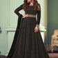 Myra Beautiful Black Real Georgette Embroidered Anarkali Suit | Swadesiicart