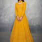 Myra Mustard Yellow Georgette Embroidered Anarkali Suit | Swadesiicart