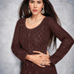 Myra Brown Georgette Embroidered Anarkali Suit | Swadesiicart