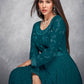 Myra Beautiful Teal Georgette Embroidered Anarkali Suit | Swadesiicart