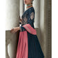 Myra Navy and Pink Georgette Skirt Style Embroidered Suit | Swadesiicart