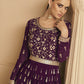 Myra palatinate Georgette Embroidered Designer Palazzo Suit | Swadesiicart