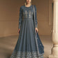 Myra Grey Georgette Embroidered Designer Suit | Swadesiicart