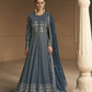 Myra Grey Georgette Embroidered Designer Suit | Swadesiicart