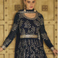 Myra Navy Blue Georgette Embroidered Designer Suit | Swadesiicart