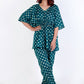 Breathables Green Polka Cotton Kaftan Co-Ord Set