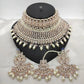 Jewel City Exquisite Crystal and Pearl Bridal Choker Set with Matching Earrings and Tikka | Swadesiicart