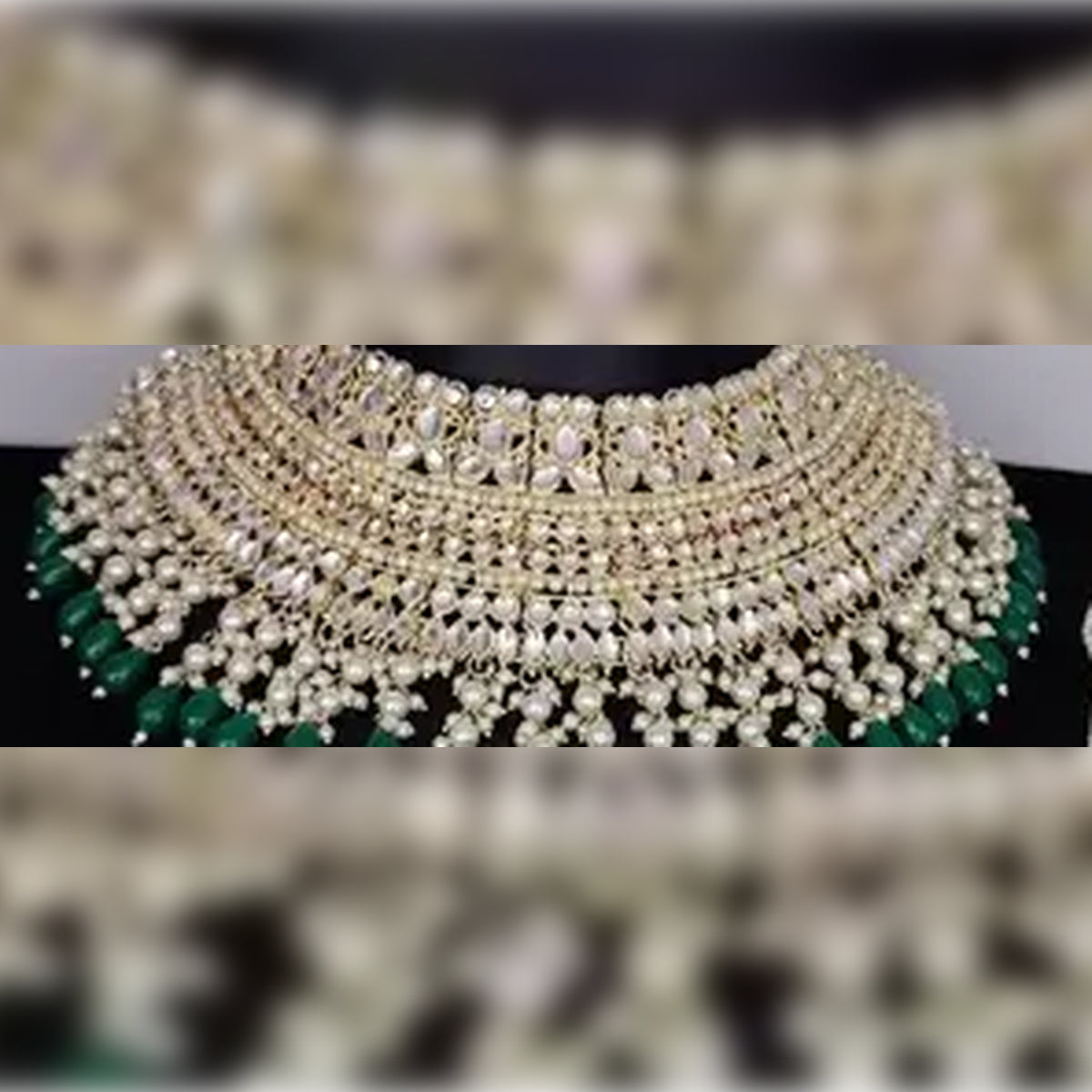 Jewel City Luxurious Pearl Kundan Bridal Jewelry Set - Necklace, Earrings, Tikka, and Long Necklace | Swadesiicart