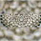 Jewel City Royal Kundan Choker Set with Emerald Green Beads - Traditional Indian Wedding Jewelry Set with Earrings and Tikka | Swadesiicart