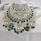 Jewel City Royal Kundan Choker Set with Emerald Green Beads - Traditional Indian Wedding Jewelry Set with Earrings and Tikka | Swadesiicart