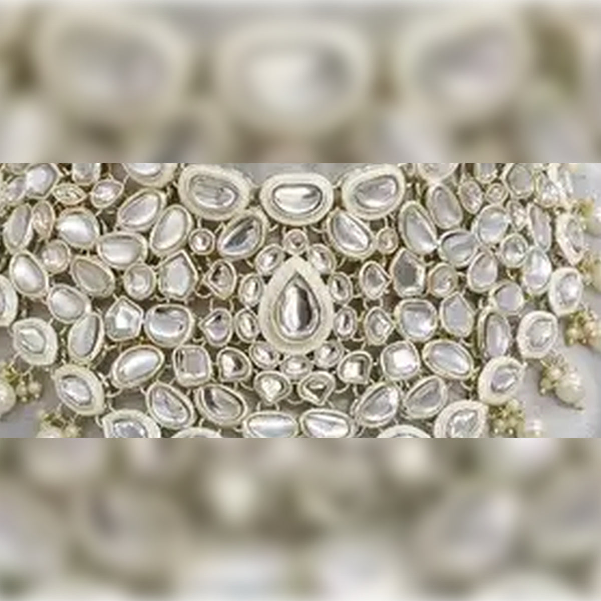 Jewel City Royal Kundan Choker Set with White Beads - Traditional Indian Wedding Jewelry Set with Earrings and Tikka | Swadesiicart