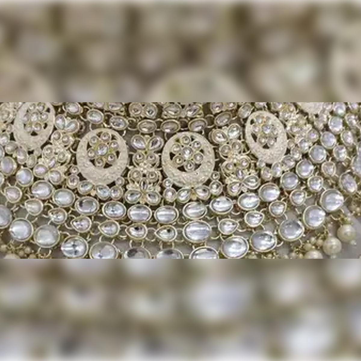 Jewel City Royal Kundan Choker Set with White Beads - Traditional Indian Wedding Jewelry Set with Earrings and Tikka | Swadesiicart