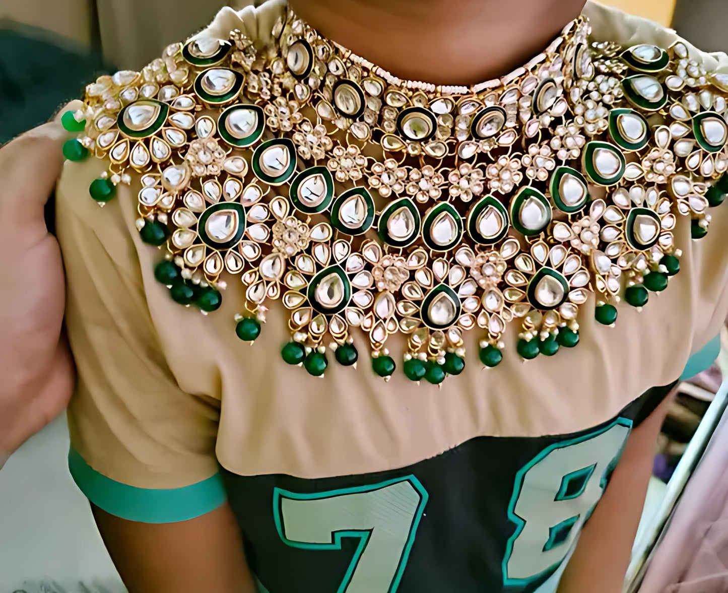 Jewel City Royal Kundan Bridal Choker Necklace Set with Maang Tikka and Earrings | Swadesiicart
