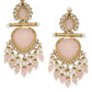 Jewel City Luxurious Rose Quartz Chandelier Earrings - Vintage-Inspired Statement Jewelry | Swadesiicart