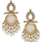 Jewel City Elegant Pearl and Crystal Chandelier Earrings - Luxurious Statement Jewelry | Swadesiicart