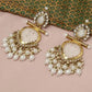 Jewel City Elegant Pearl and Crystal Chandelier Earrings - Luxurious Statement Jewelry | Swadesiicart