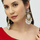 Jewel City Elegant Pearl and Crystal Chandelier Earrings - Luxurious Statement Jewelry | Swadesiicart