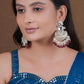 Jewel City Exquisite Kundan-Inspired Chandelier Earrings with Pearl and Ruby Accents | Swadesiicart