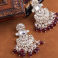 Jewel City Exquisite Kundan-Inspired Chandelier Earrings with Pearl and Ruby Accents | Swadesiicart