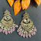 Jewel City Exquisite Kundan-Inspired Chandelier Earrings with Pearl and Pink Accents | Swadesiicart