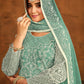 Green All Over Embroidered Net Wedding Anarkali Suit - Emponline | Swadesiicart