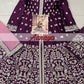 Anaita Purple Embroidered Art Silk Anarkali Suit