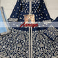 Anaita Navy Blue Embroidered Art Silk Anarkali Suit