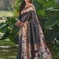 Vishnu Weaves Women's Navy Blue Paithani Silk Minakari Zari Woven Saree with Unstitched Blouse - Swadesiicart