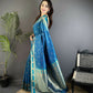 Joban Fashion Sky Blue Banarasi Soft Silk Woven Saree | Swadesiicart
