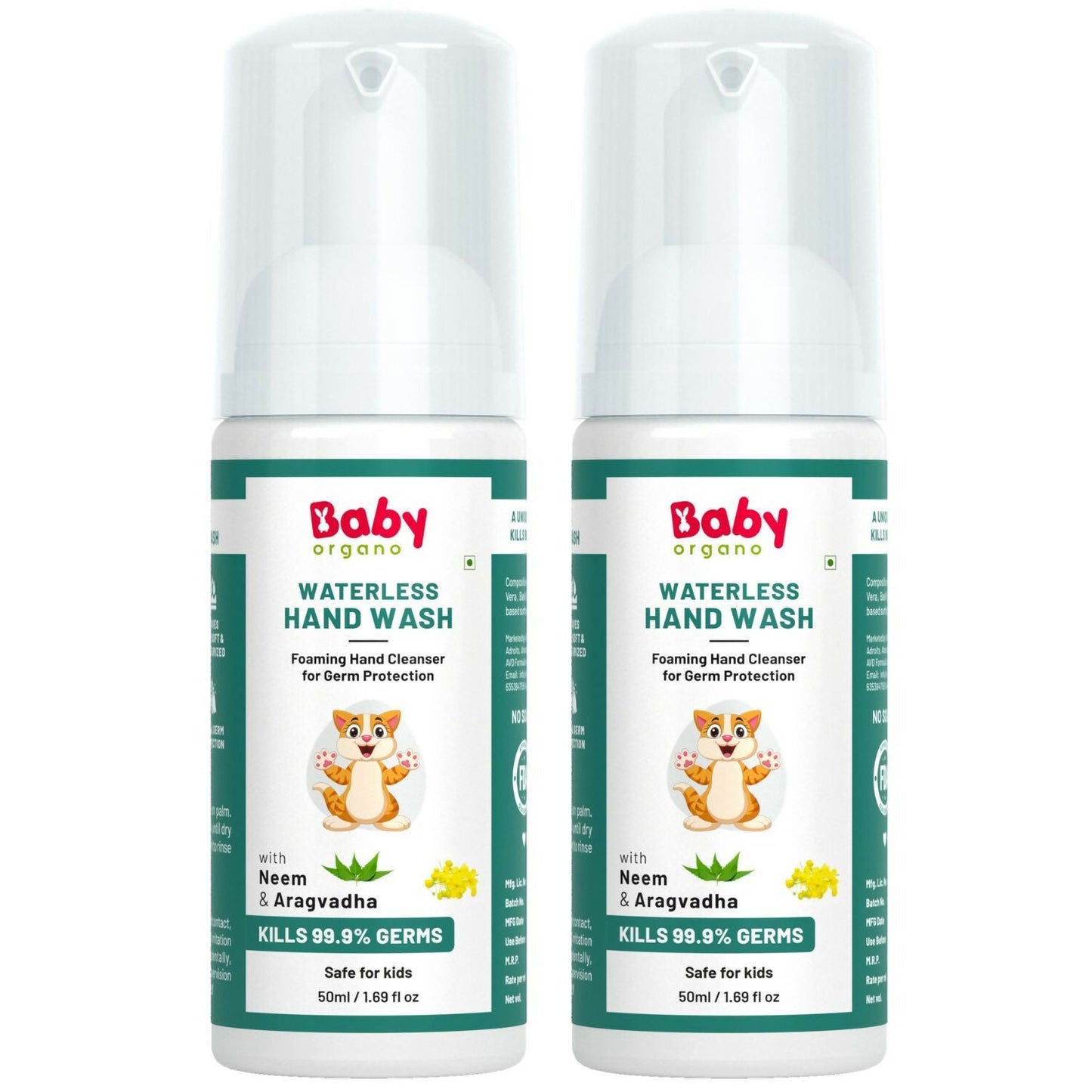 Babyorgano Non Alcoholic Foam Based Waterless Hand Wash for Kids - Swadesiicart
