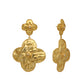 Nuyug 18k Gold-Plated Contemporary Molten Metallic Finish Floral Drop Dangler Earrings | Swadesiicart